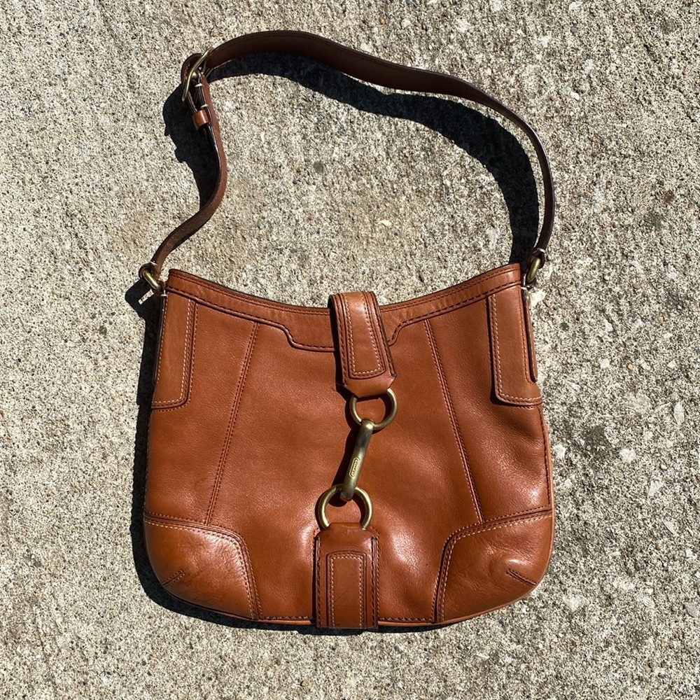 Gently used genuine leather coach purse